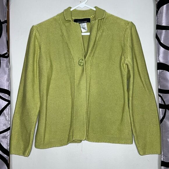 Jones New York Women's Knitted Apple Green Cardigan Small - Picture 1 of 11